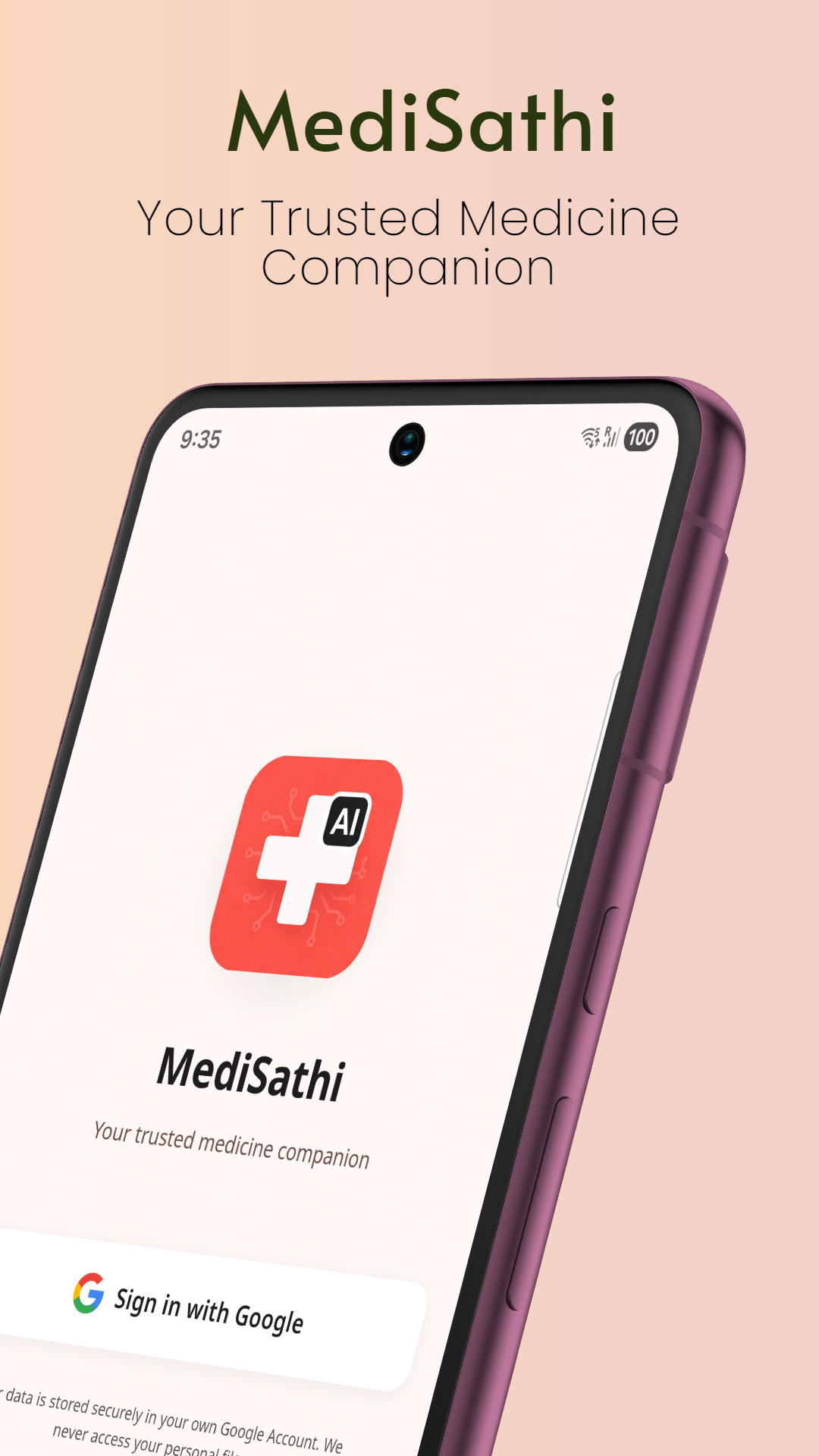 MediSathi welcome screen